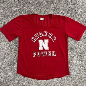 Nebraska Husker Jersey Red Oversized Loose Lightweight Womens Large Husker Power